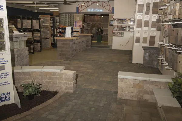 Wide photo of Concrete Products showroom.